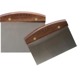 Lamson Kitchen Utensils - 3" x 6" Bench Scraper, High-Carbon Stainless Steel Dough Scraper, Ergonomic Riveted Walnut Handle, Handcrafted, Full-Tang Design, Built to Last