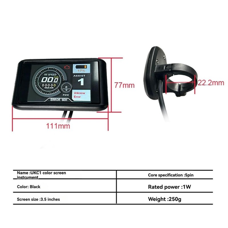 Snblzhef TFT-UKC1 Electric Bike LCD Display Colorful Screen for UART2
