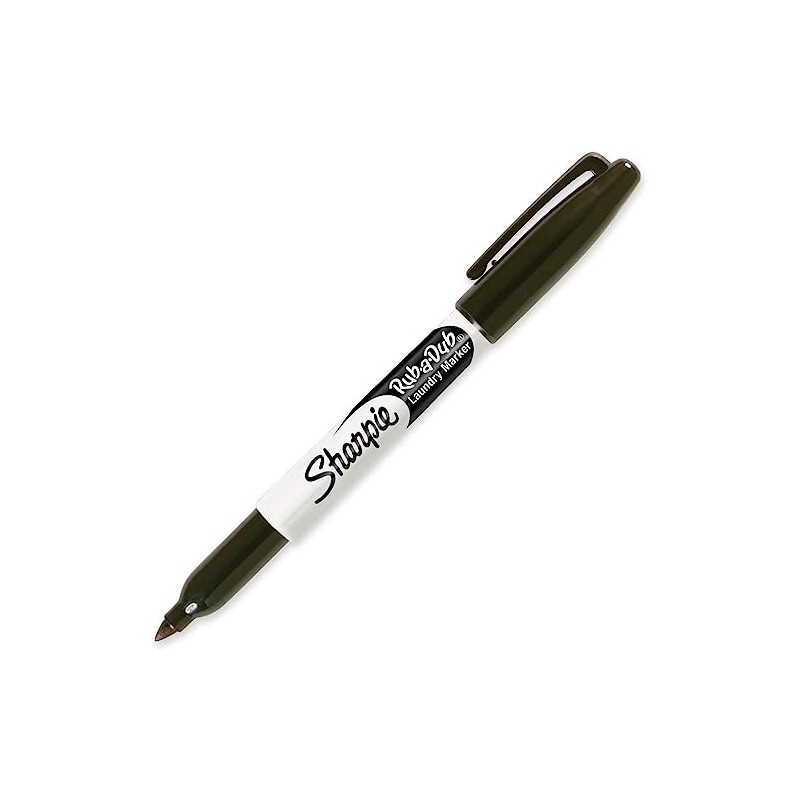 Sharpie Rub-a-Dub Permanent Marker, Fine Point, Black Ink, 1-Count