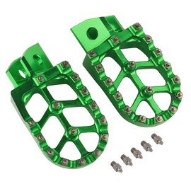 CNC Wider Foot Pegs Rest Pedal，Motorcycle Footpegs for TW 200 TW200 1987-2023 Dirt Bike (Green)