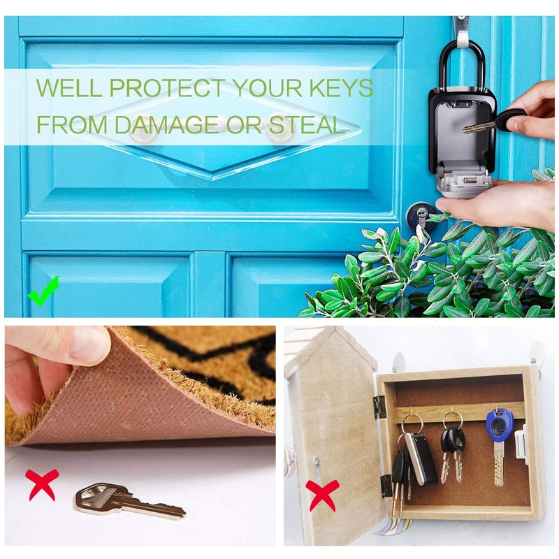 KeeKit Key Lock Box, Key Safe Box with Removable Shackle
