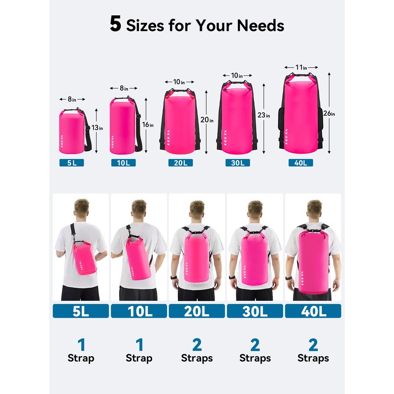 HEETA Waterproof Dry Bag for Women Men, Roll Top Lightweight
