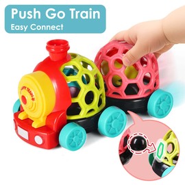 iPlay, iLearn Baby Toy Train, Infant Soft Cars for 6-12 Month Boy, Musical Push N Go Truck, Toddler Sensory Ball Rattle, Development Grasp Babies Birthday Gift 7 8 9 10 11 18 Month 1 2 Year Old Girl