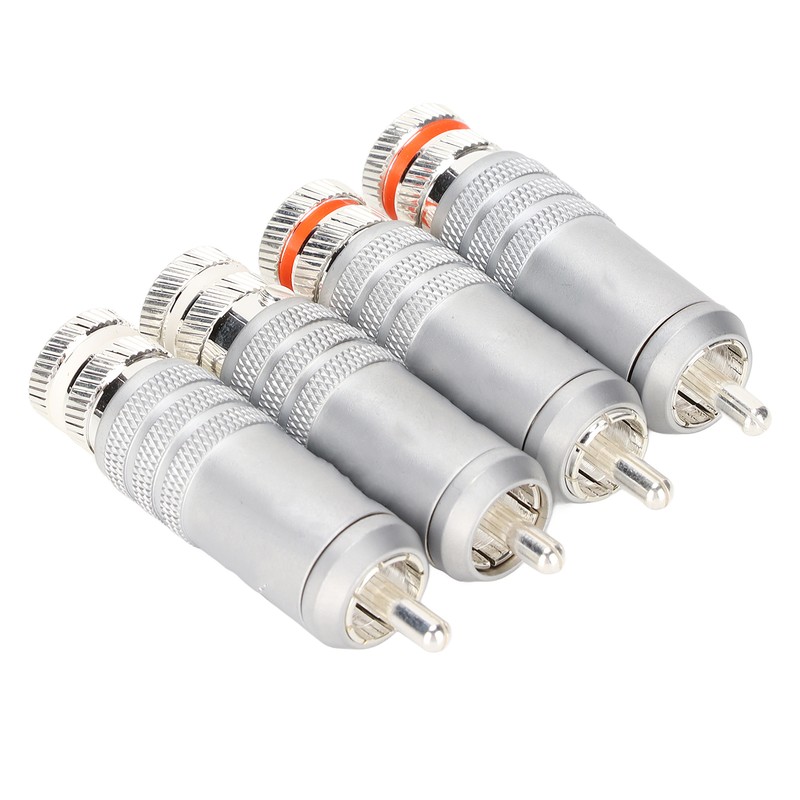 4pcs RCA Plug Silver Plated HIFI Solder RCA Connector Accommodates