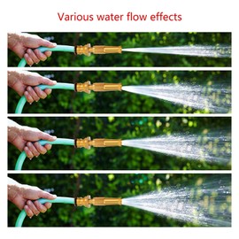 Runmeihe Solid Heavy-Duty Garden Hose Nozzle Brass Adjustable Hose Nozzle,High Pressure Adjustable Sprayer Hose Ends,for Car or Garden - Solid Brass Fittings