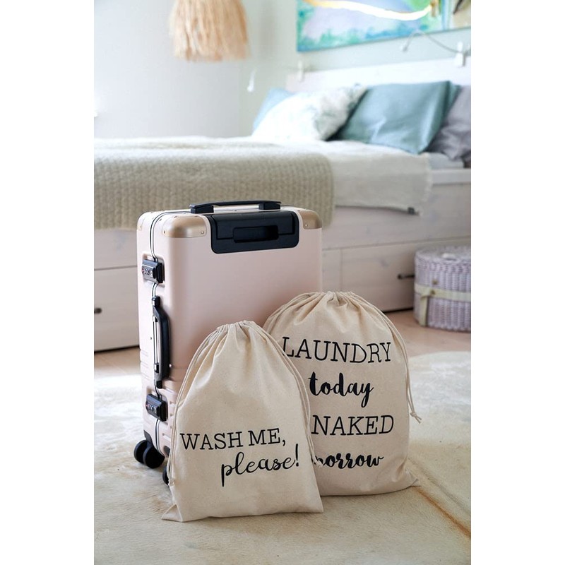 2 Laundry Bags, Laundry Bags, Laundry Hamper, 100% Cotton (Wash