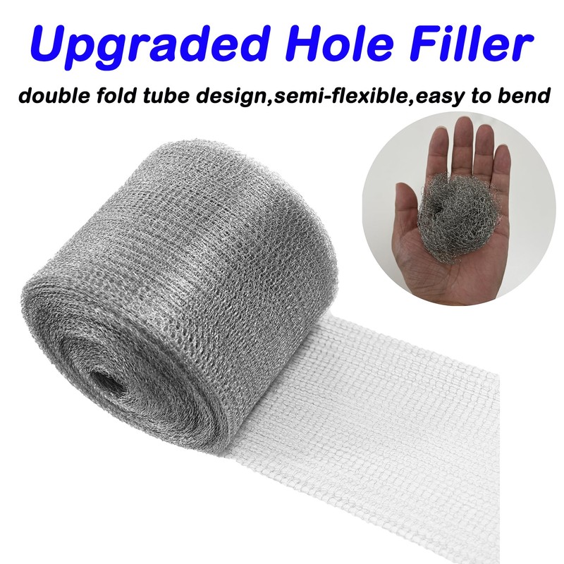 AWIORETON Wire Mesh for Mice Control 5IN X 53Ft,Hole Fill