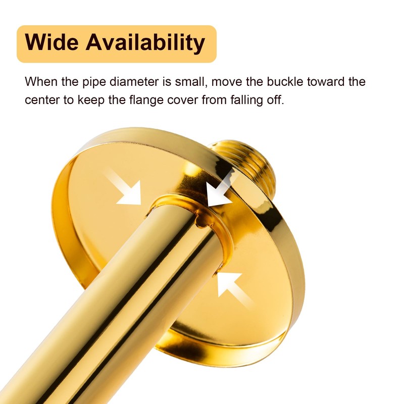 OFFO Shower Arm Flange Bright Gold 2.5" in Outer Diameter