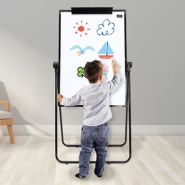 Stand White Board - 28x40 Magnetic Dry Erase Board Flipchart Board Double Sided Flip Easel Board Portable Whiteboard