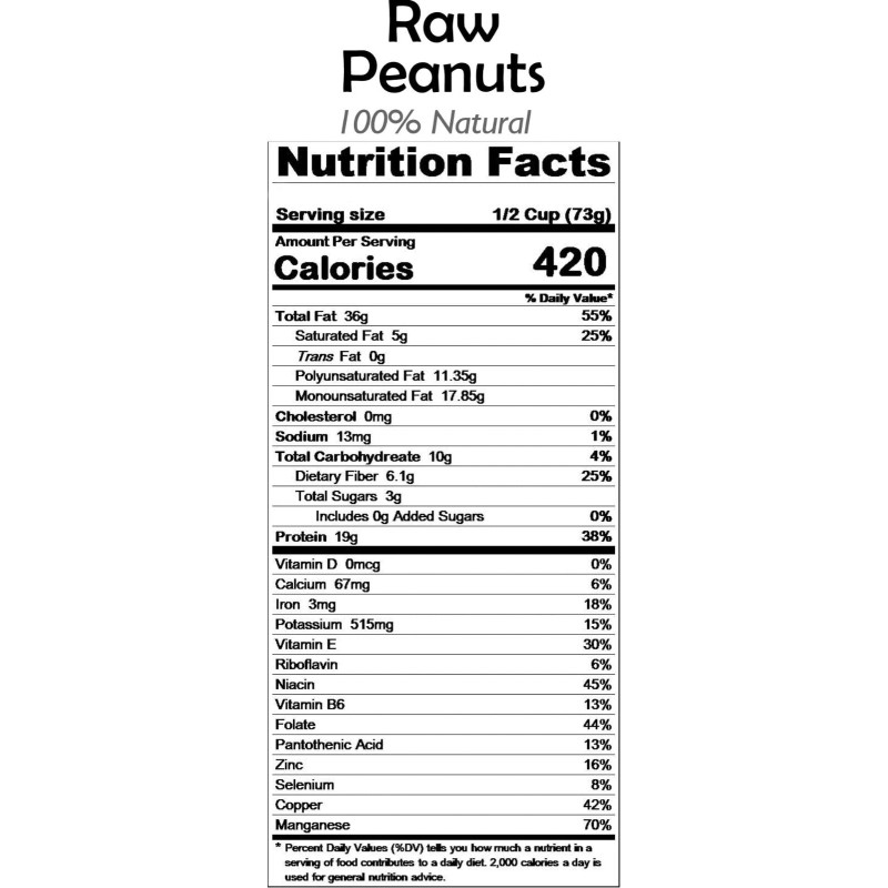 Rani Peanuts, Raw Whole With Skin (uncooked, unsalted) 40oz (2.5lbs)