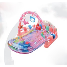 Baby Gyms Play Mats, Baby Toys Tummy Time Mat, Baby Activity Mat Play Piano Gym with 5 Sensory Toys for Babies, Music and Lights Boy & Girl Gifts for Infant Newborn Baby 0-3 4-6 6-9 6-12 Months