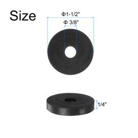 QUARKZMAN Pack of 16 Rubber Spacers 1-1/2 Inch AD 3/8 Inch ID 1/4 Inch Height Round Vibration Damper Rubber Bushing Eyelets Thick Rubber Washers for Home Car Accessories