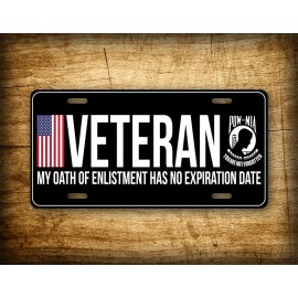 SignsAndTagsOnline.com VETERAN LICENSE PLATE Military AM Vet POW MIA American Flag Auto Tag 6x12