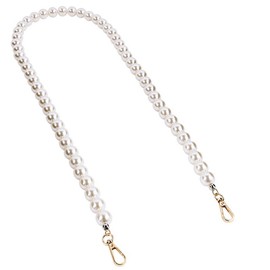 Pearl Beaded Bag Chain 23.6 Inch Pearl Purse Chain Bag Handle Pearl Bead Replacement Strap Bags Decoration Chain Charms Accessory with Lobster Clasps for DIY Handbag