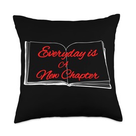 Tasty Space Everyday Is A New Chapter Apparel Inspirational Everyday is A New Chapter Inside an Open Book Throw Pillow, 18x18, Multicolor