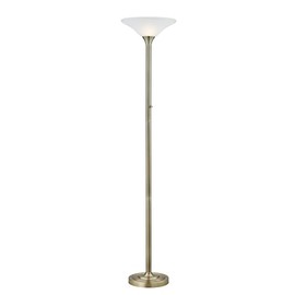 Artiva USA Classic Coordinates, 150W 71-Inch LED Torchiere Floor Lamp with Hammered Glass, Antique Brass, Dimmable