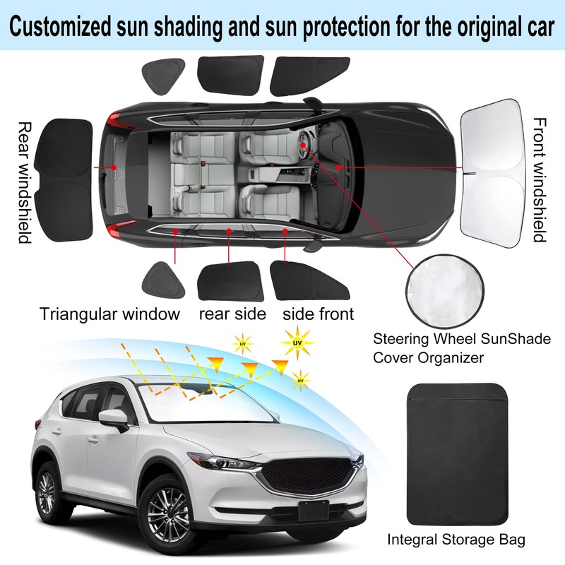TINGLU Window Shades for Mazda CX-5 2017-2024 2025 Accessories Car
