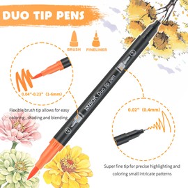ZSCM 200 Colors Markers for Adult Coloring Books No Bleeding - Duo Tip Art Pens, Fine & Brush Coloring Marker for Adult Calligraphy, Illustration, Cards Drawing, Note taking Lettering, Journaling