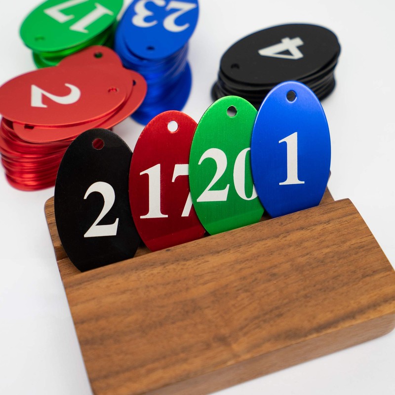 StayMax Aluminum Alloy Oval Number Tag Key Tag with Key