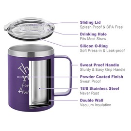 DLOCCOLD Thank You for Being Awesome Mug - Coworker, Employee Appreciation, Birthday, Valentine's Day Gift for Women - Inspirational Mug (Purple)