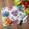 FIRST DAWN Glass Cutting Board/Counter Saver 12""x15"", Multi Hydrangea, Large