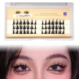 Coollooda False Eyelashes Individual Cluster Partial Type Natural Popular Easy Dense Extension Souten Long Point Fit