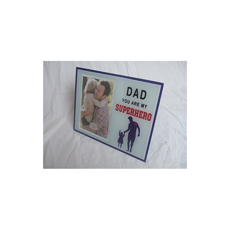 "Dad You are My Superhero" Sentimental Blue White 6" x