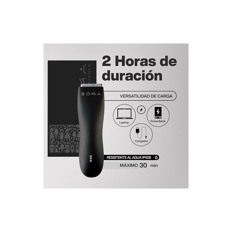 ZOMA | Rasuradora Eléctrica Hombre Corporal Íntima - Negro