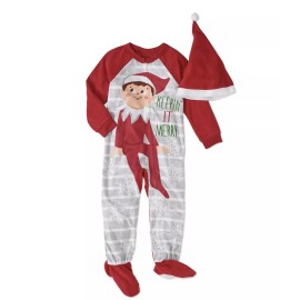 AME Elf On The Shelf Toddler Boys / Girls Blanket Sleeper Footie Kids Pajamas 3T