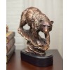 Wildlife Large Grizzly Bear Going Down Hill Bronze Electroplated Resin