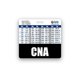 CNA Badge Buddy Horizontal w/Height & Weight Conversion Charts (Black)