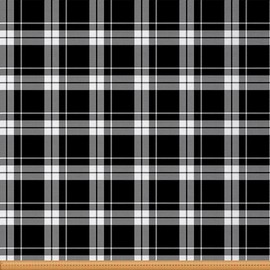 Plaid Upholstery Fabric for Chairs,Vintage Buffalo Check Plaid Outdoor Fabric by The Yard,Farmhouse Gird Geometric Fabric for Upholstery and DIY Projects,1 Yard,(L92*W150cm) Black White