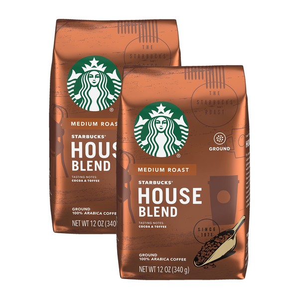 Medium Roast, House Blend, Ground Coffee, 12oz Bag (Pack of 2)