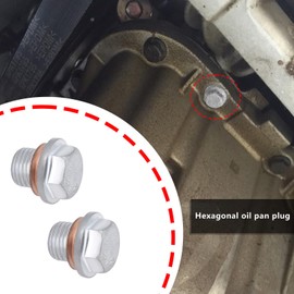 eMagTech 2PCS Oil Sump Drain Plug and Washer Compatible with Nissan Micra Almera Navara 350Z 200SX 14mm Hex Head Oil Drain Plug M12 X1.25