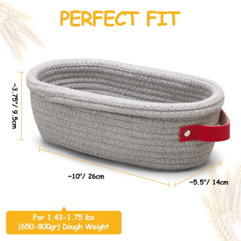 Dimpola Banneton Bread Proofing Basket - Cotton Oval Banneton Basket