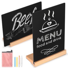 Small Chalkboard Signs 6 X 8 Inch Tabletop Blackboard Chalk Board Signs with Stand Food Signs Menu Board for Buffet Kitchen Restaurant Party Decoration Home Message -2 Pack