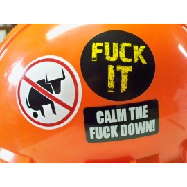Unbranded/Generic 3 Hard Hat Stickers Calm Down No Bullshit F****k it Funny Bump Cap Helmet Decals