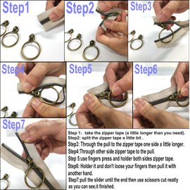 Leekayer The Yard #5 Silver Metallic Nylon Coil Zippers by The Yard Bulk 10 Yards Black Zipper Tape with 25 Silver Sliders for DIY Sewing Dressmaking Craft Bag (Black)