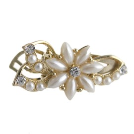 VingTAINE H-634 Elegant Flower Mini Hair Clip, Pearl, Flower Hair Accessory