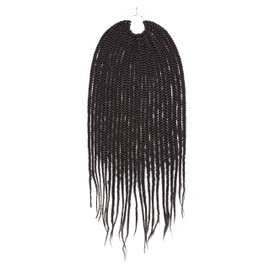 SEGO Crochet Braid Extensions Afro Twist Crochet Braiding Synthetic Hair Extensions Hairpiece 24 Strands/Pack Natural Black