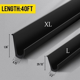 Tondiamo 40 ft Rv Rain Gutter 3/4 Inch Plastic Drip Rail PVC Strip Roof Rain Diverter, Adhesive Backing, Flexible J Shape Rv Trim Molding for Car Van Door Motorhome(Black)