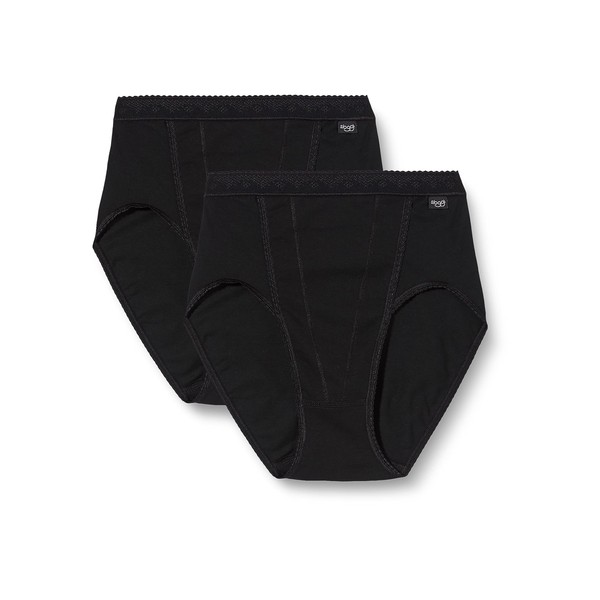 Sloggi Control Tai 2 Pack Women's Briefs Black Size 14
