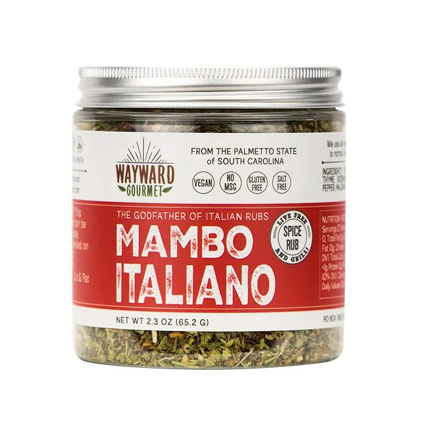 Mambo Italiano Italian Herb Seasoning by Wayward Gourmet - Gourmet Spice Rub for Chicken, Meat, Veggies, Pasta and Pizza - Best Mediterranean Herb Seasoning Blend - Gluten Free, Salt Free, No MSG