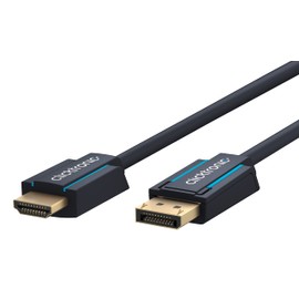 Clicktronic Aktives DisplayPort auf HDMI Adapterkabel, hochauflösende Signalübertragung WQHD @ 75 Hz (1440p) Full HD @ 60 Hz (1080p) Kristallklarer Sound DP-Stecker zu 1x HDMI Stecker, 7,5m RAL 1m