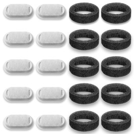 SAMANIJA 10-Pack Filters, Compatible with TOMXCUTE and SOOFPET 108oz/3.2L pet Fountain,for Petlibro 67oz/2L Stainless Steel cat water Fountain with Sponges