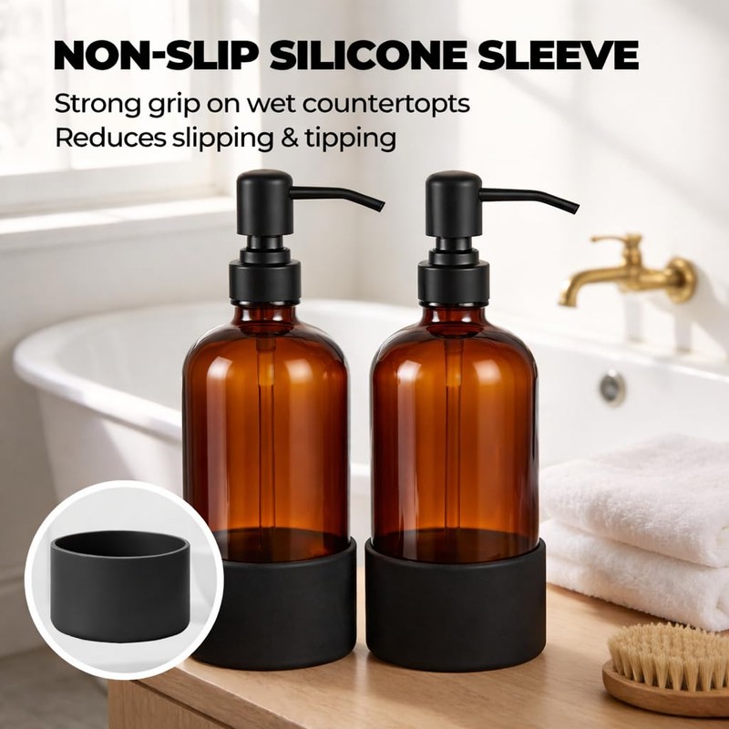 Homepicker 16 oz Hand and Dish Soap Dispenser Set for