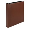 Samsill Contrast Stitch Leather 3 Ring Binder, Portfolio Organizer (Tan,