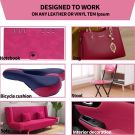 large self-adhesive leather furniture repair tape, leather repair subsidy, 17.78X78.8 inches, Synthetic leathersuitable for leather renovation repair of sofas, furniture, car seats, etc. (red)