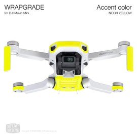 Wrapgrade Skin compatible with DJI Mavic Mini | Accent Color (NEON YELLOW)