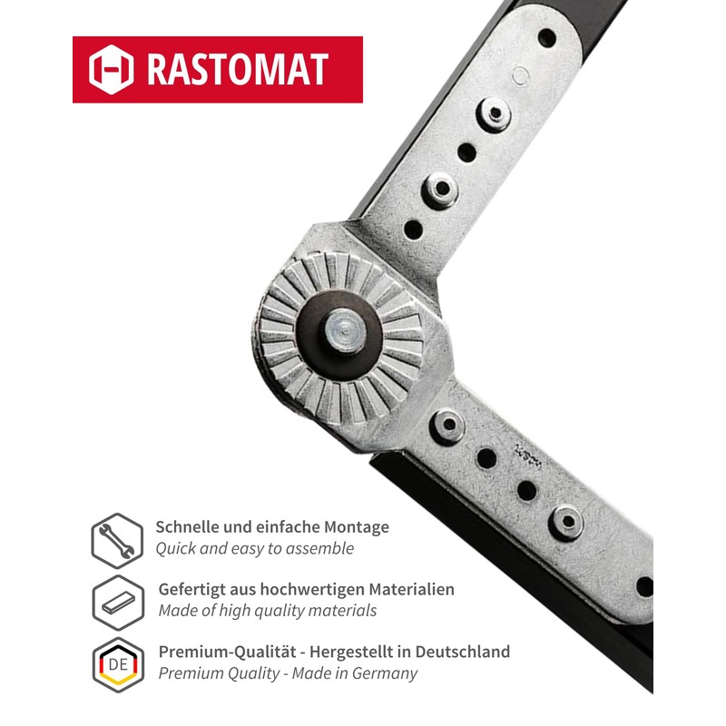 Gedotec Rastomat 90° Upholstery Joint C25 Arm-Backrest Adjuster Adjustable to